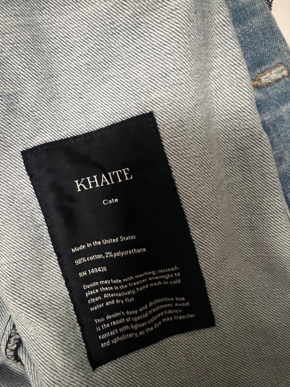 Khaite Light Wash Denim Jacket - Picture 4 of 6